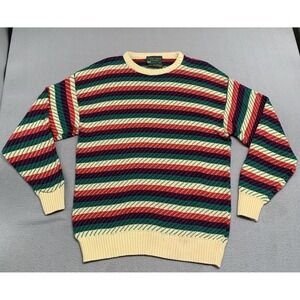 Vintage LORD JEFF The Sailor Rib Geometric 100% Fine Cotton Men's Sweater Large